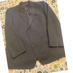 Kilburne and Finch Mens Gray Wool Blend Suit Jacket‎ Blazer 46PR 46W
